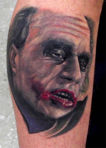 tattoos/ - Heath Ledger as the Joker portrait tattoo - 27852